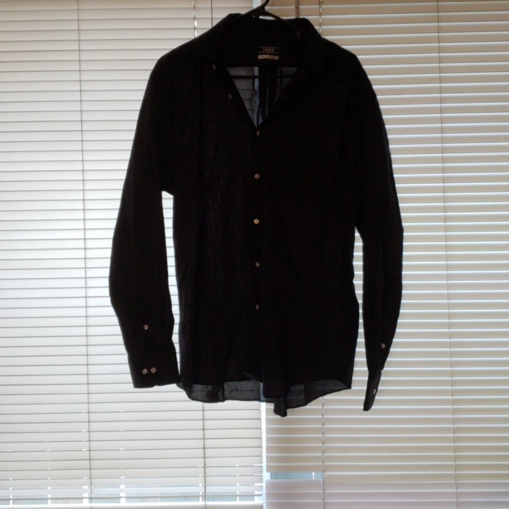 Men's black long sleeve dress up shirt